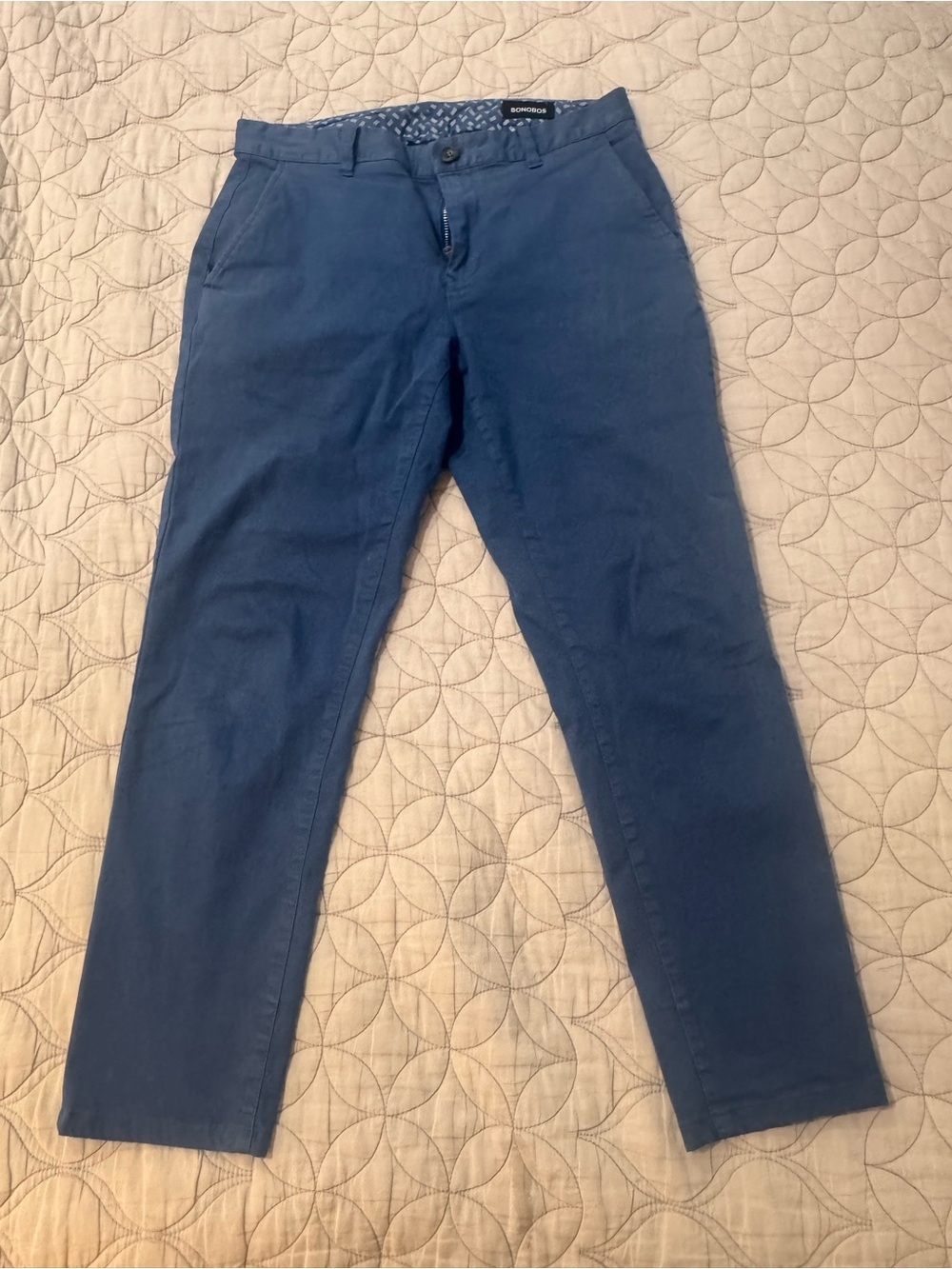 Bonobos lightweight Blue slim tapered chinos 30W